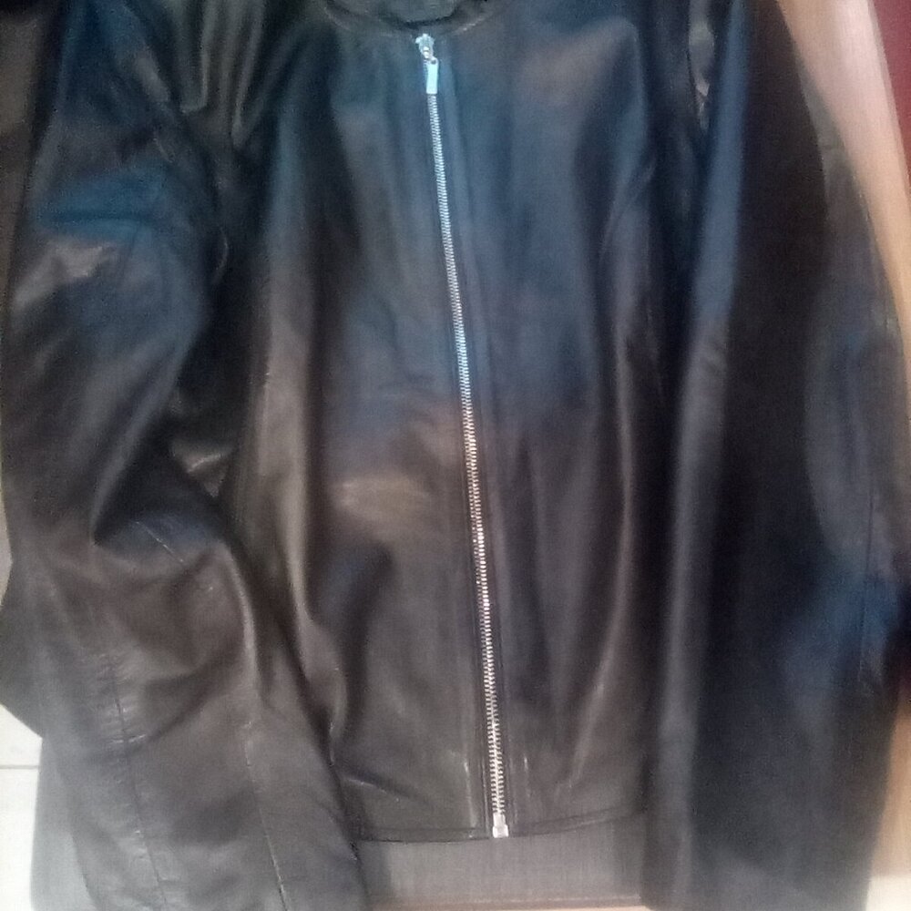 Zip Front Leather Jacket